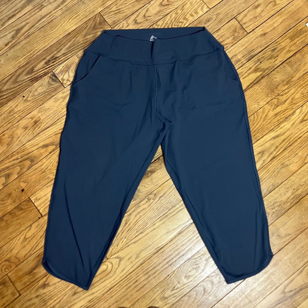 RBX Active Womens Gray Cropped Leggings High Waist Pockets Size 1X
